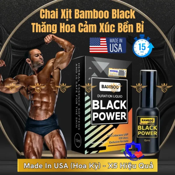 Chai xịt Mỹ Bamboo Delay Black Power Chai 15ml - Hình ảnh 6