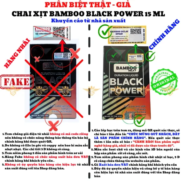 Chai xịt Mỹ Bamboo Delay Black Power Chai 15ml - Hình ảnh 10