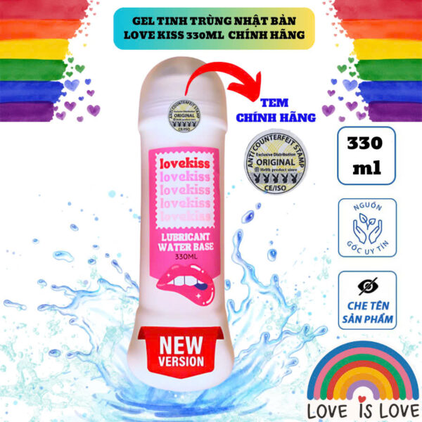 Gel tinh trùng LOVE KISS 330ml bôi trơn quan hệ siêu trơn mượt giúp tăng khoái cảm